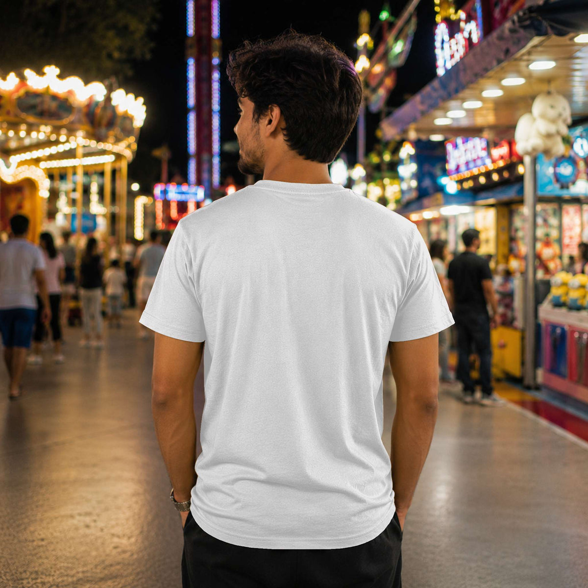 ANAKAS Heavyweight Tee in White, man back image view