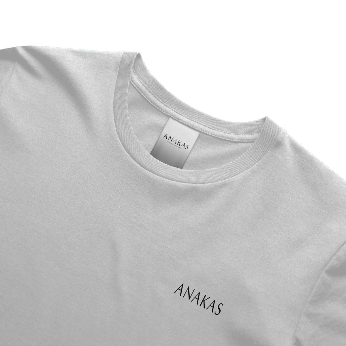 ANAKAS Heavyweight Tee in White, front view with tag