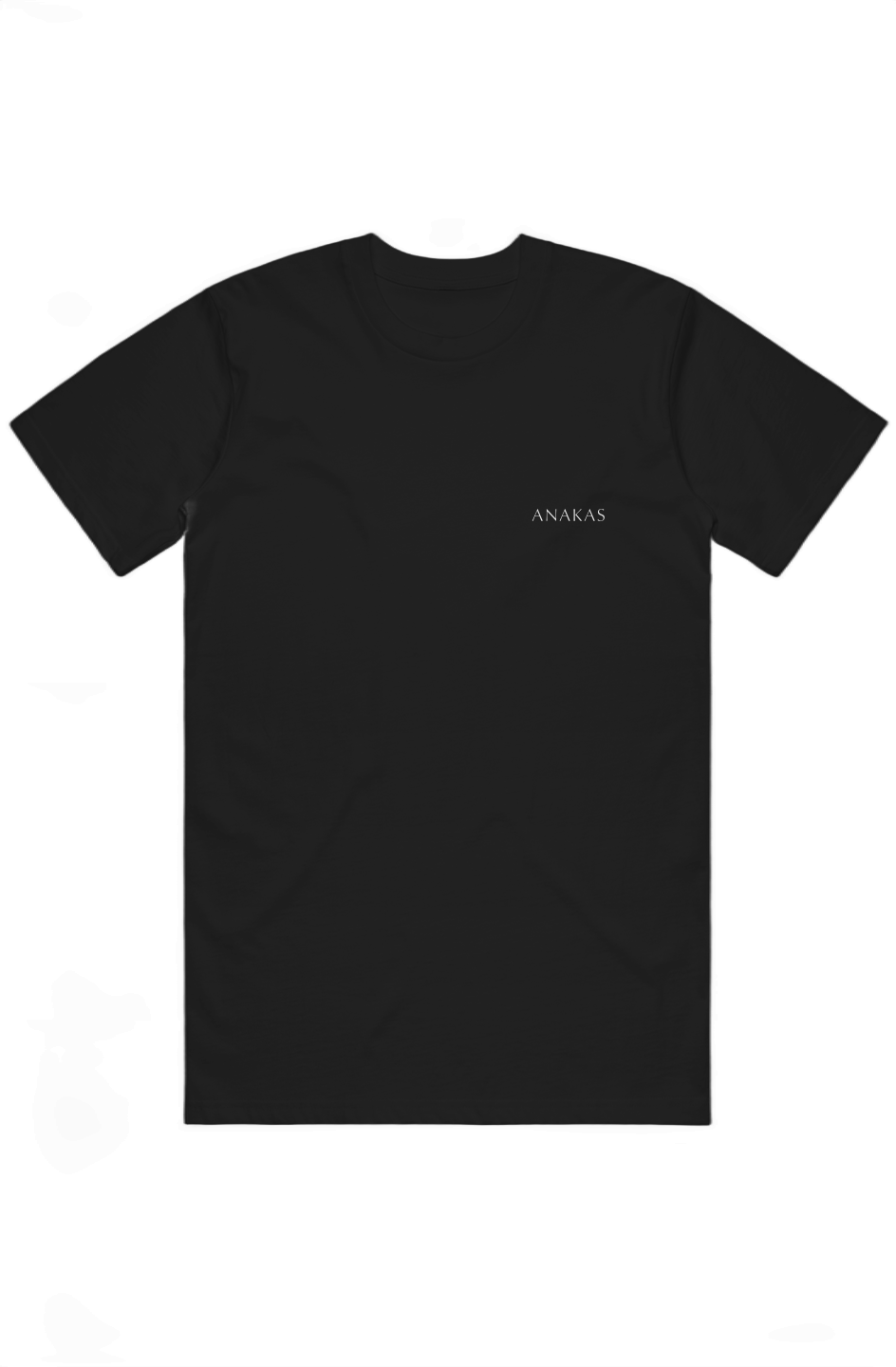 ANAKAS Heavyweight Tee in Black, front view