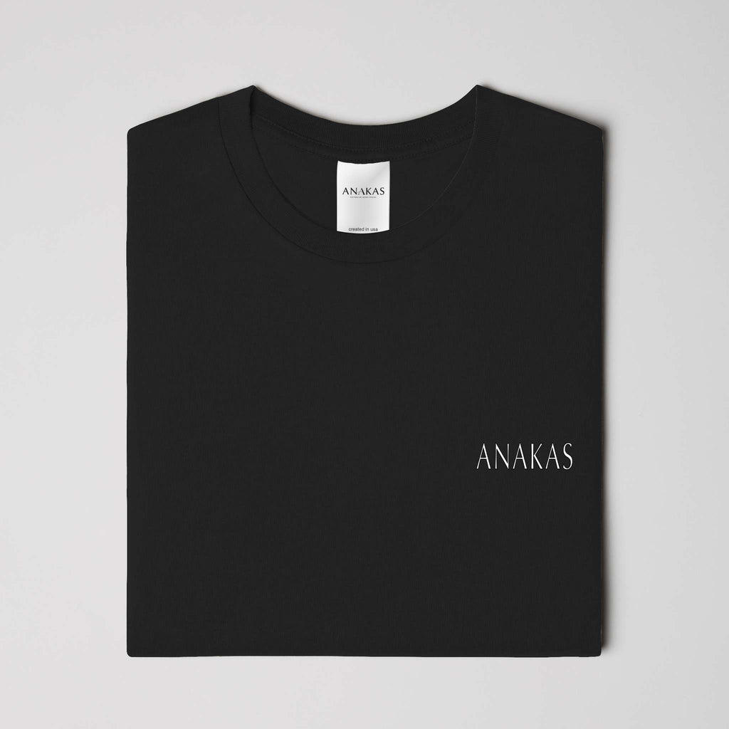 ANAKAS Oversized Tee in Black, folded view