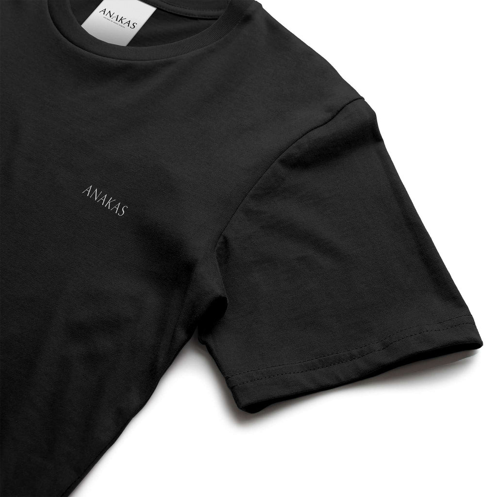 ANAKAS Heavyweight Tee in Black, zoom front view