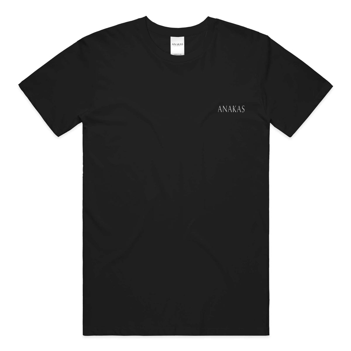 ANAKAS Heavyweight Tee in Black, front 2 view