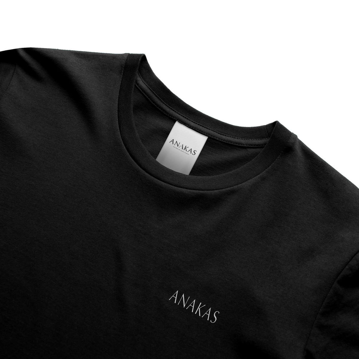ANAKAS Oversized Tee in Black, front view with tag