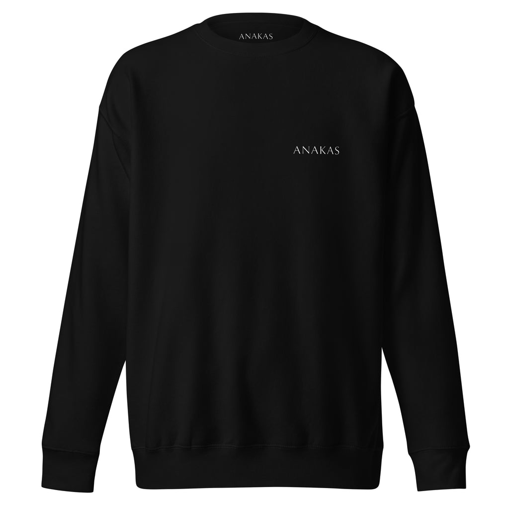 ANAKAS Essential Crewneck in Black, front view