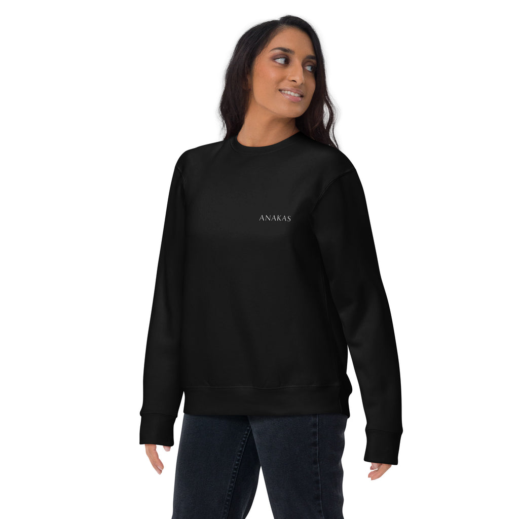 ANAKAS Essential Crewneck in Black, woman2 front view