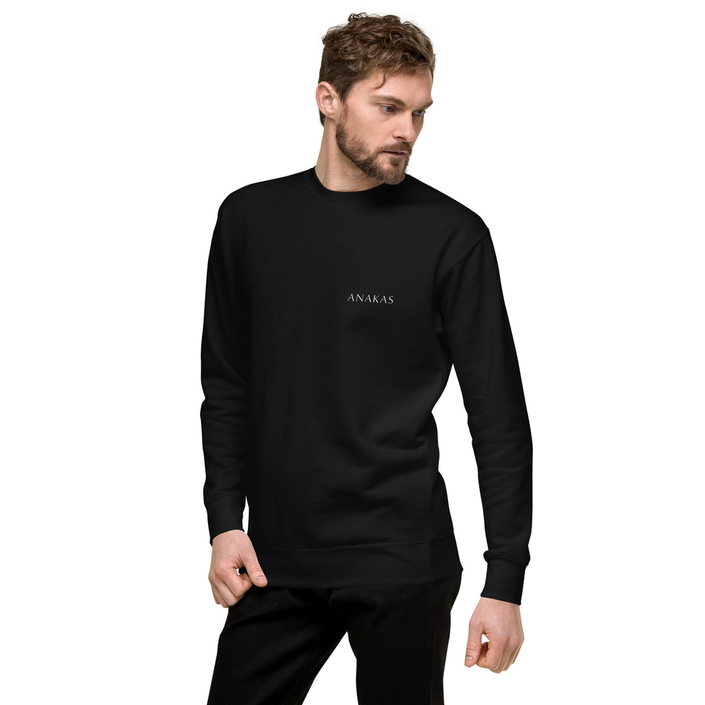 ANAKAS Essential Crewneck in Black, man front view