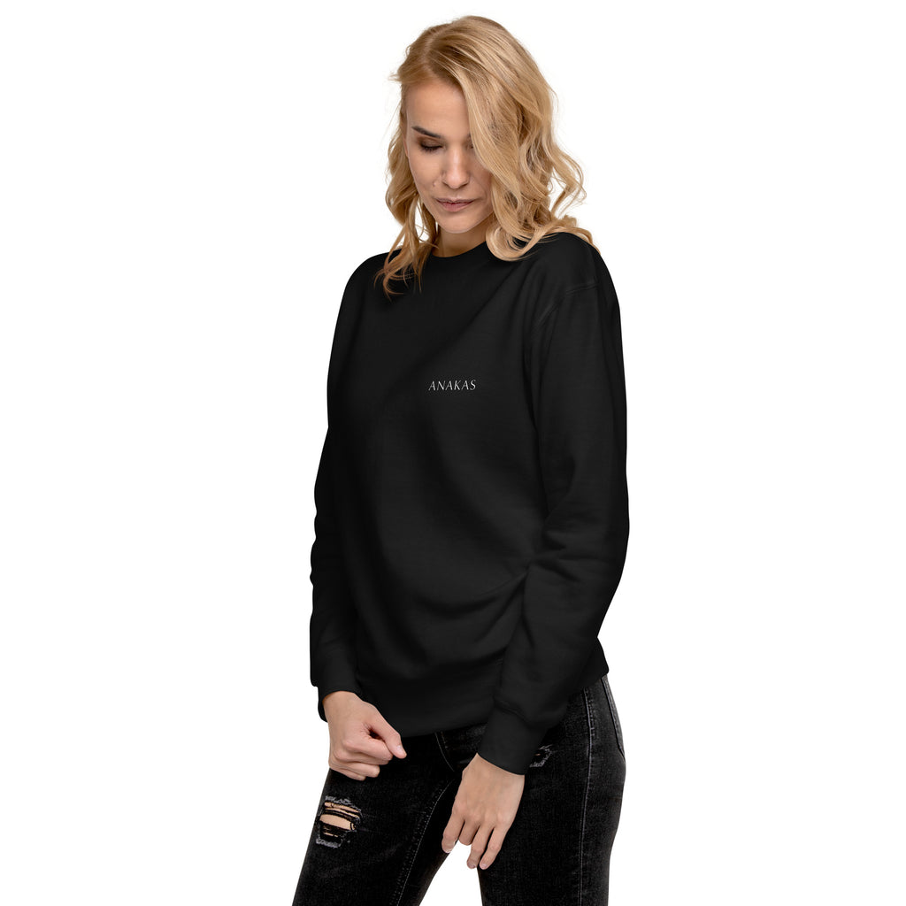 ANAKAS Essential Crewneck in Black, woman front view