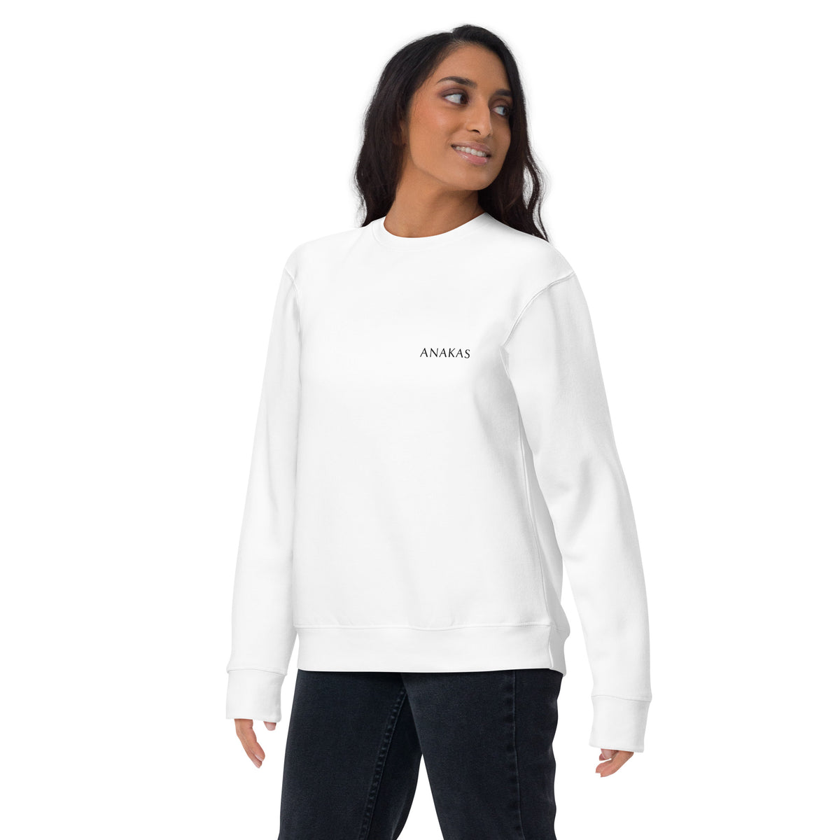 ANAKAS Essential Crewneck in White, woman2 front view