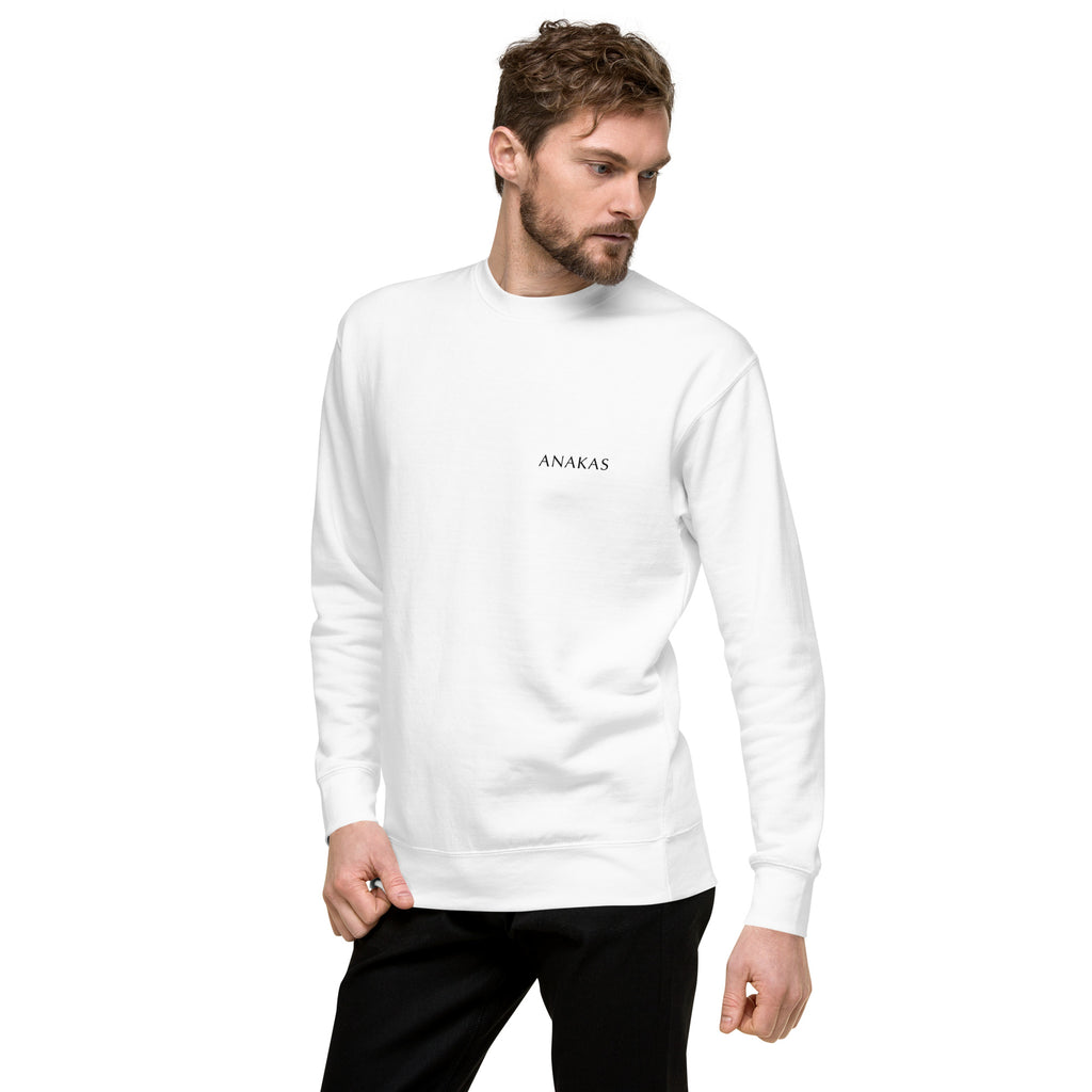 ANAKAS Essential Crewneck in White, man front view
