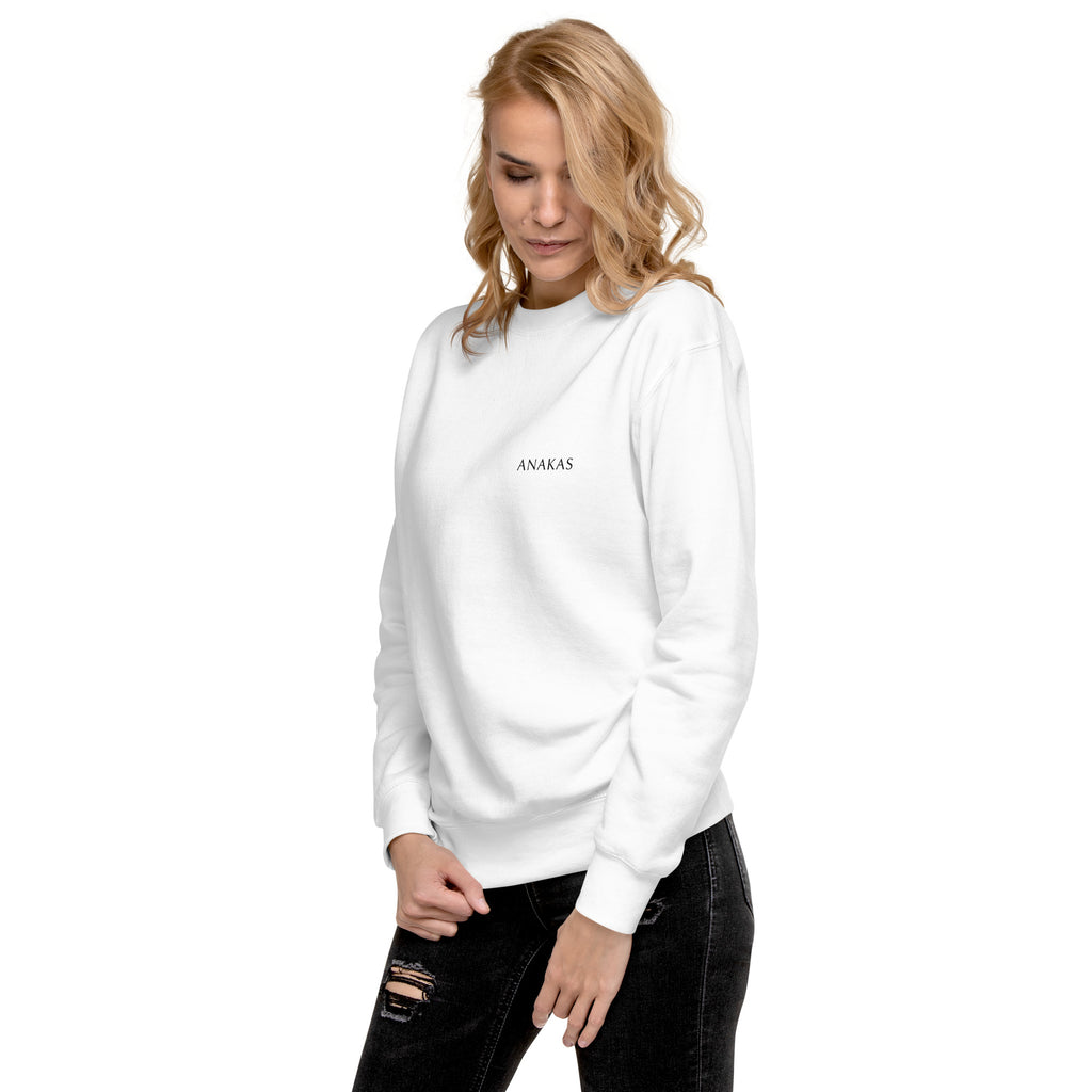 ANAKAS Essential Crewneck in White, woman front view