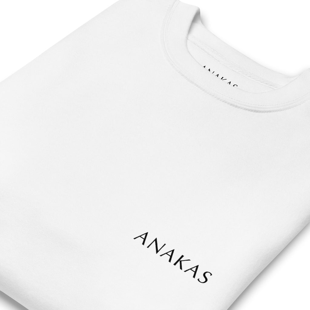 ANAKAS Essential Crewneck in White, folded view